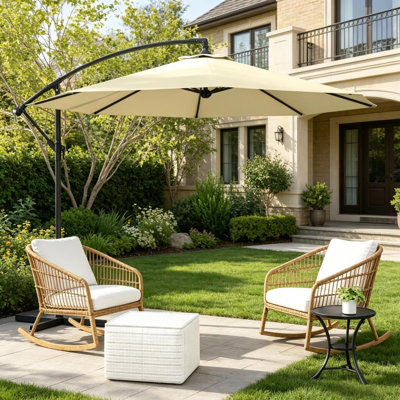 Large Patio Umbrellas, 10 ft Steel Adjustable Modern Shade for Home Patio