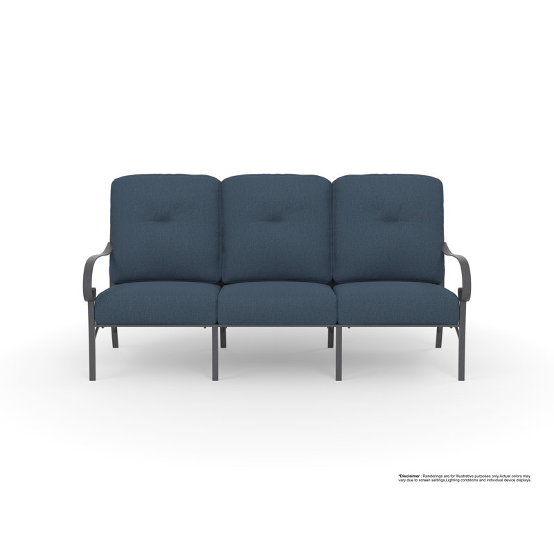 Pasadera Outdoor 3 - Seat Patio Sofa, Trax Burgundy, Graphite
