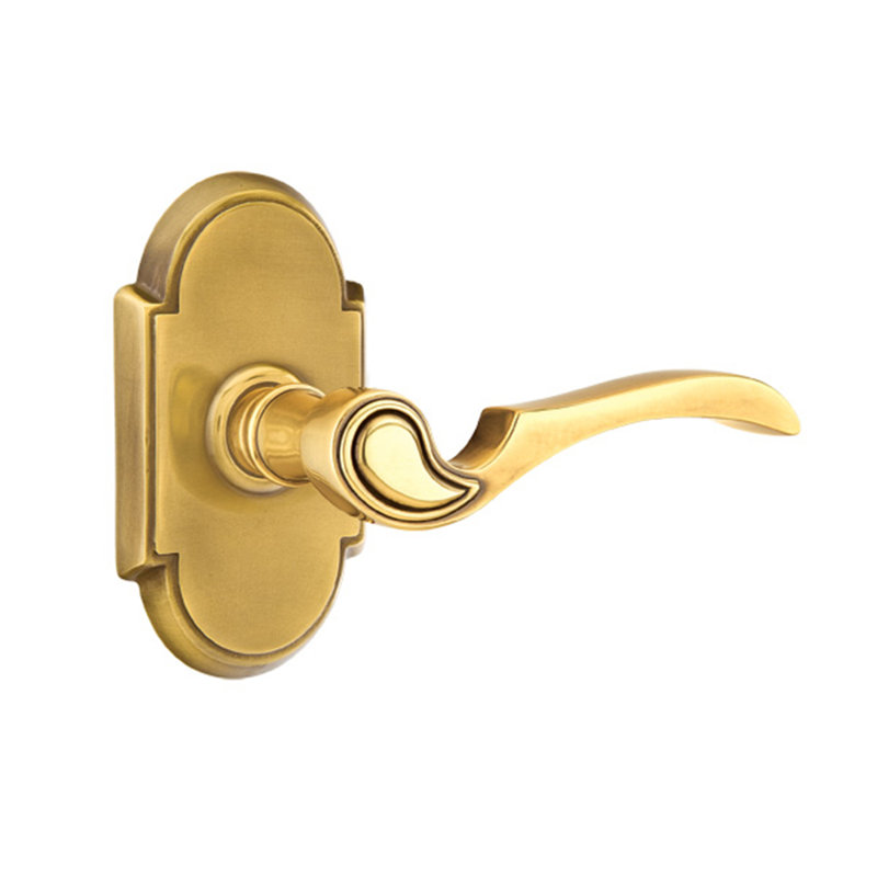 Poignée de porte avec rosette Coventry, Gauche, Laiton antique français