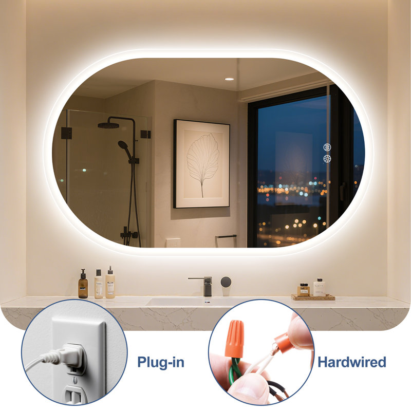Brighten Your Bathroom with Our Smart LED Oval Mirror