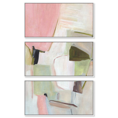 «A Soft Collaps», grande reproduction sur toile 3 pièces par Art Remedy, galerie tendue, 48 x 24