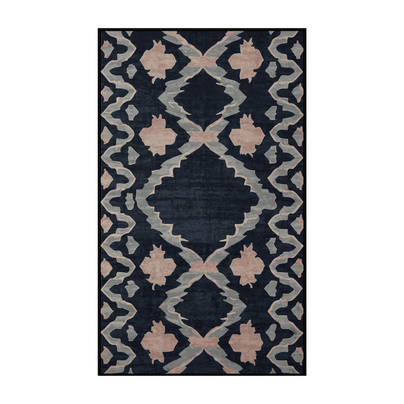 Tapis gris soyeux et moelleux, Rectangle 7 pi x 9 pi
