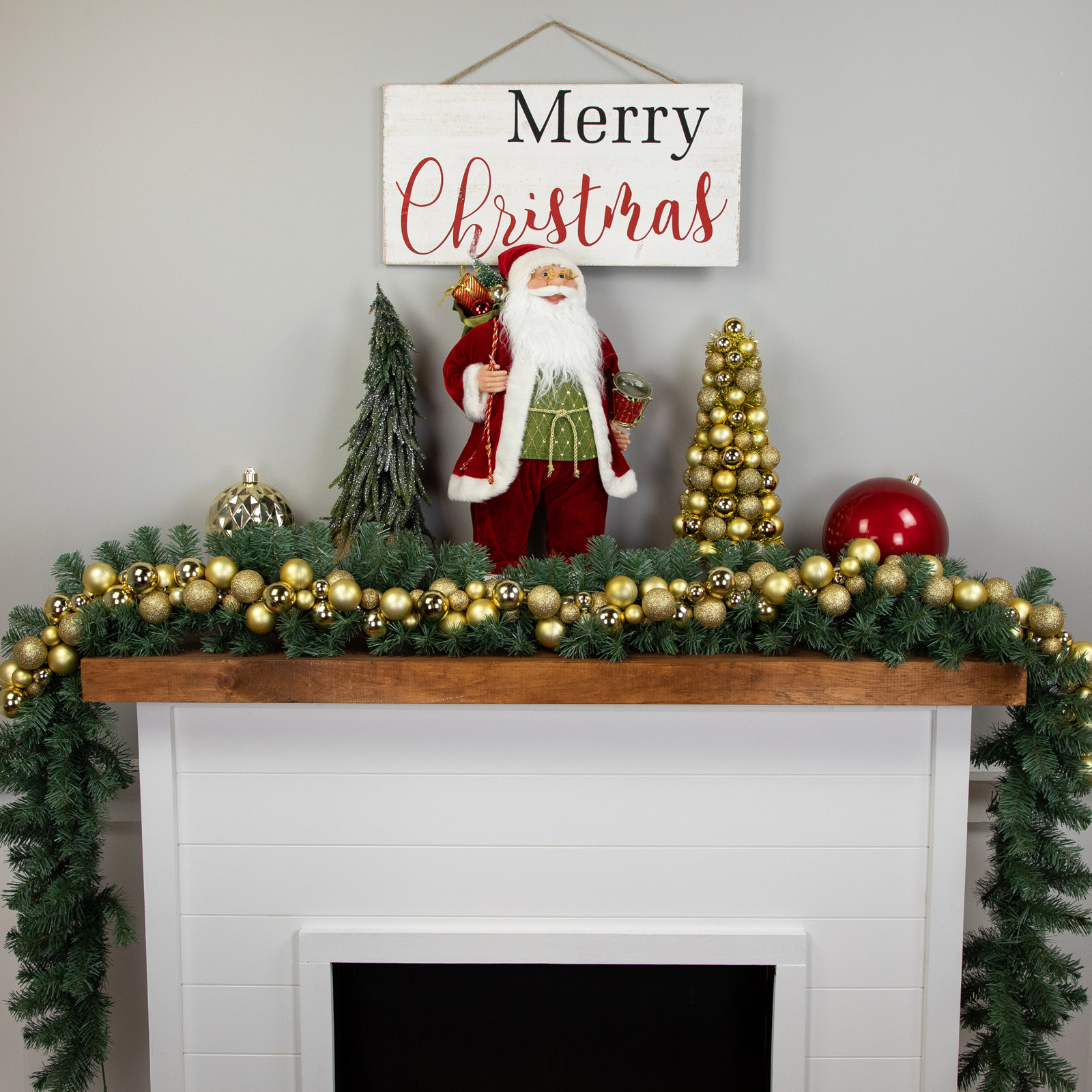 6' Shatterproof Ball Christmas Garland, Gold