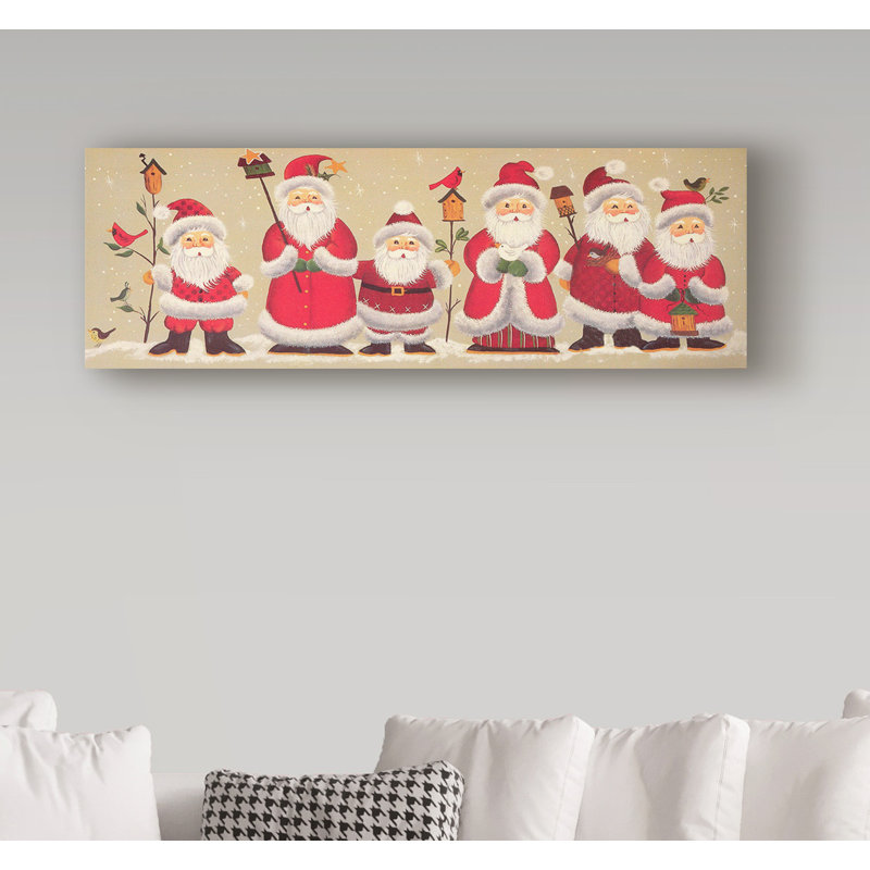 « six pères noël », art sur toile, H 10 po x l 32 po x P 2 po