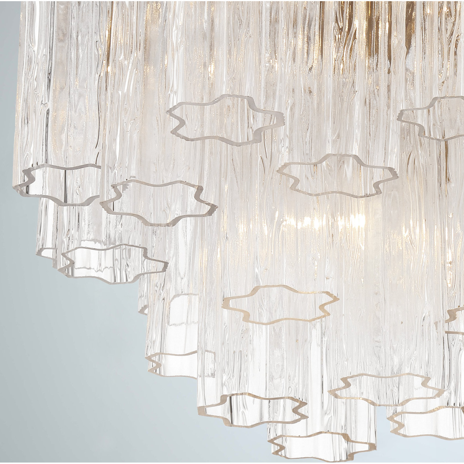 Arras Dimmable Tiered Chandelier, Aged Brass, 13.75" H x 17.75" W x 17.75" D,  Clear
