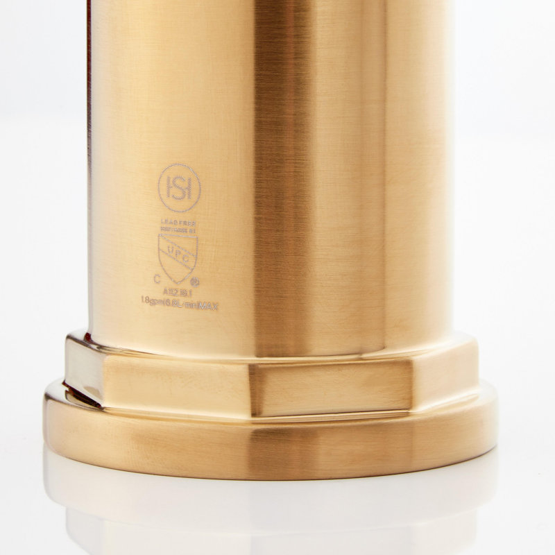 Greyfield 1.8 GPM Single Hole Pull Down Kitchen Faucet, Brushed Gold