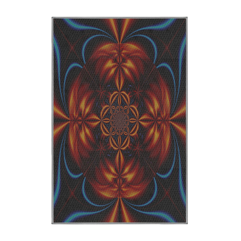 Laine tissée à la main et polyester noir/brun Tapis décoratif, Rectangle 5 pi x 7 pi