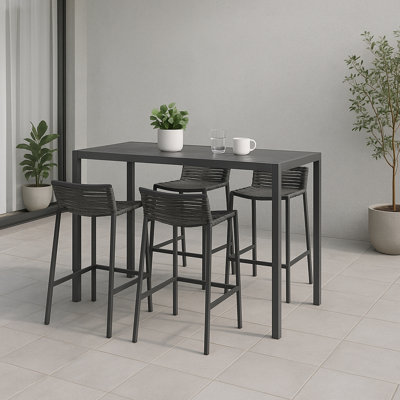 Chatham Maldives Rope Fabric Outdoor 28" Patio Barstool
