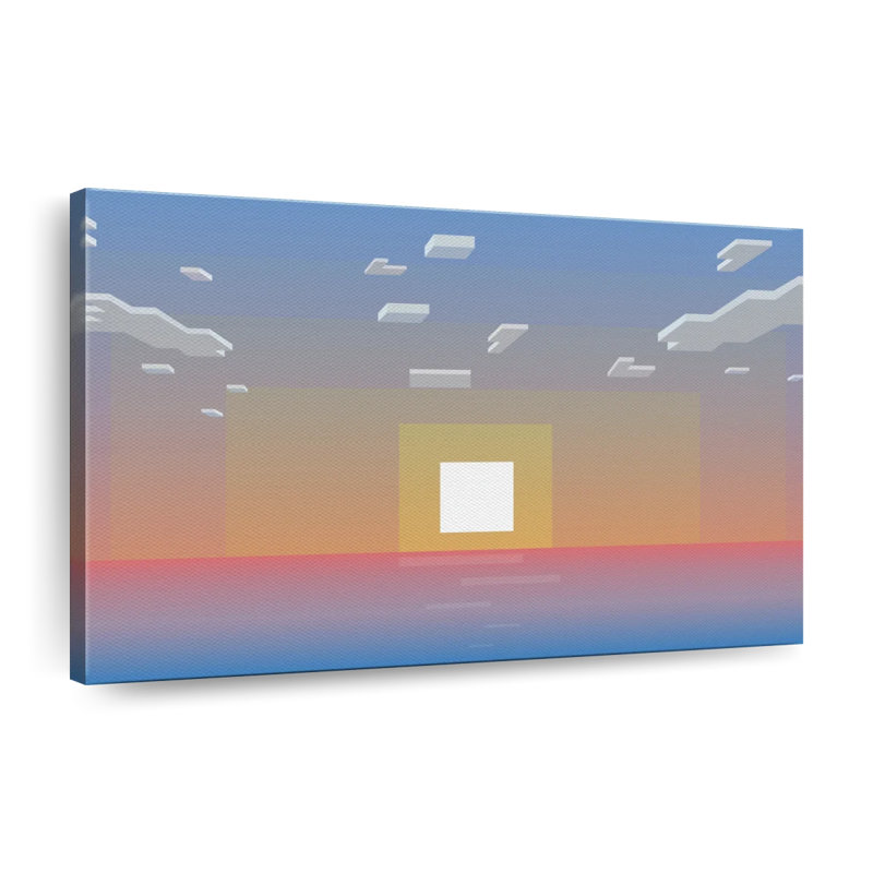 Minecraft coucher de soleil sur toile, H 8 po x l 12 po x P 1 po