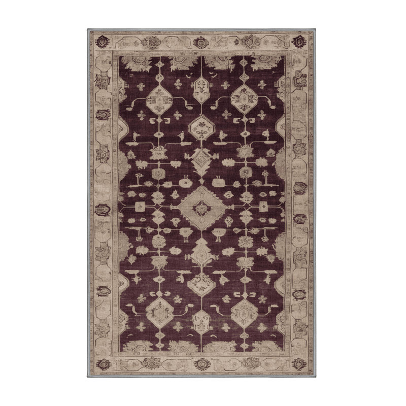 Tapis gris lavable à la machine, Rectangle 2 pi x 3 pi