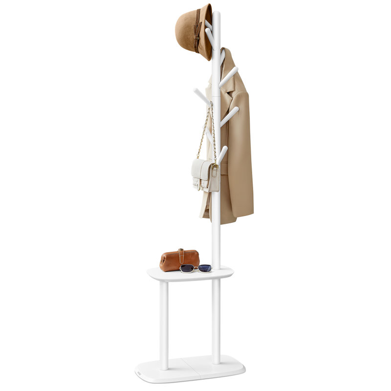 Coat Rack Stand With 8 Hooks, Cloud White