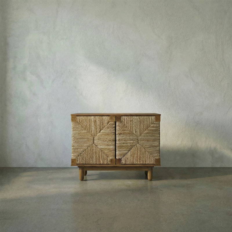 Brook 38'' W Solid Wood Server, Clear Coat Semi-Gloss Teak