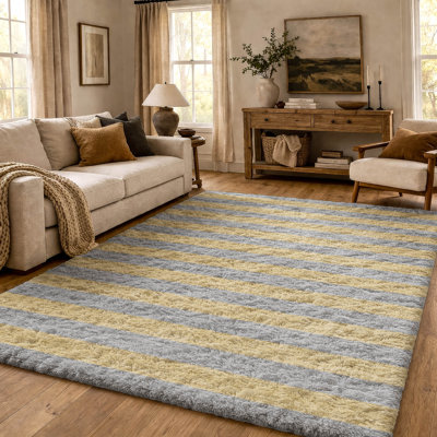 Tapis à rayures de qualité supérieure lavable à la machine Dream Shag ADS530