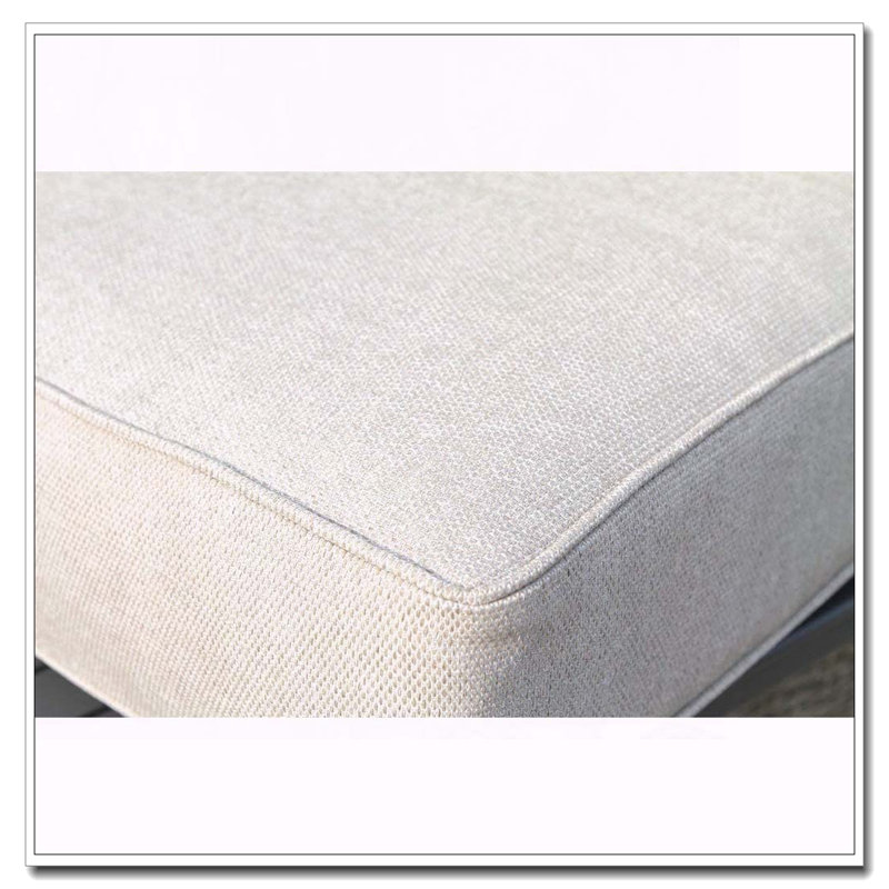 Repose-pieds d'extérieur avec coussin entièrement assemblé, Gris