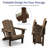 Outdoor Weather-Resistant High Density Polyethylene Foldable Adirondack Chairs with Cup Holder Set of 2-1355259401