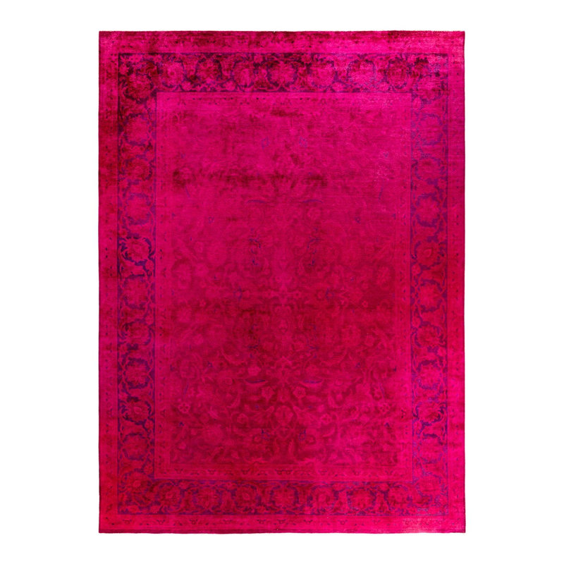 Tapis unique rose / noir / rouge 9 pi 3 po x 12 pi 3 po Overyed