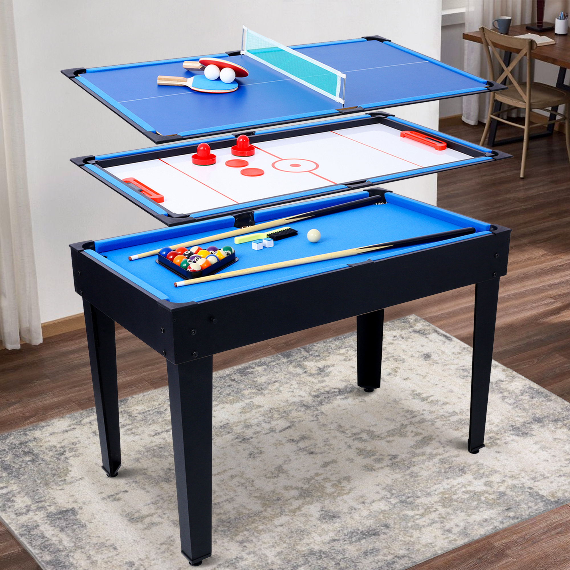 Vandia Versatile 5-in-1 Multi-game Table - Billiards, Push Hockey ...