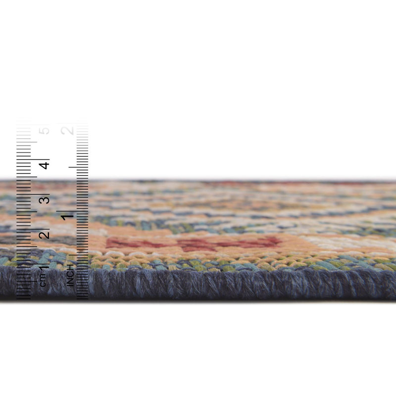 Tapis intérieur / extérieur vert / rouge / beige Brockton, Carré 7 pi 10 po