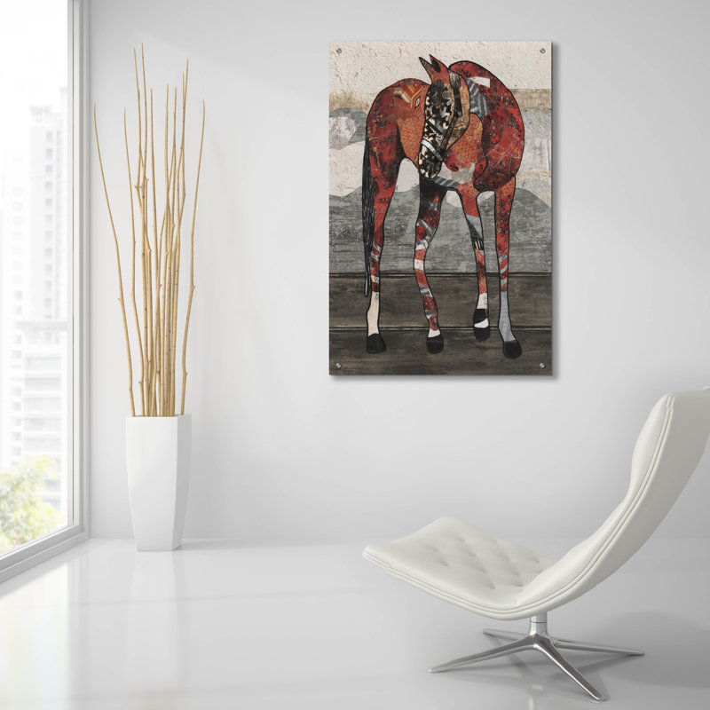 Art mural en verre acrylique 24 po x 36 po «Waiting For Saddle 1» par Coco Good, H 36 po x l 24 po