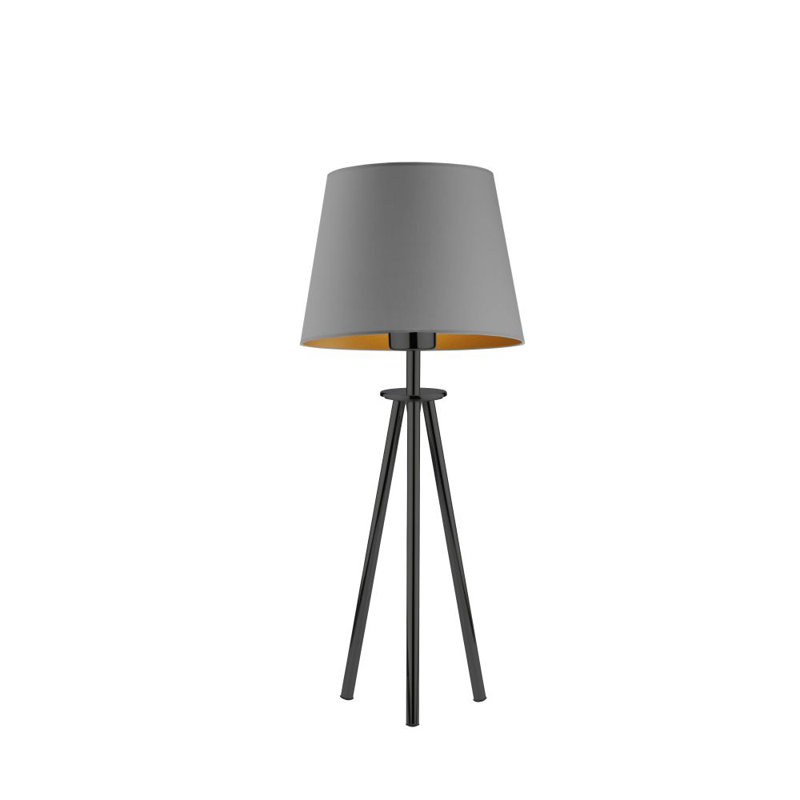 Alcala Metal Tripod Lamp, Grey, Black