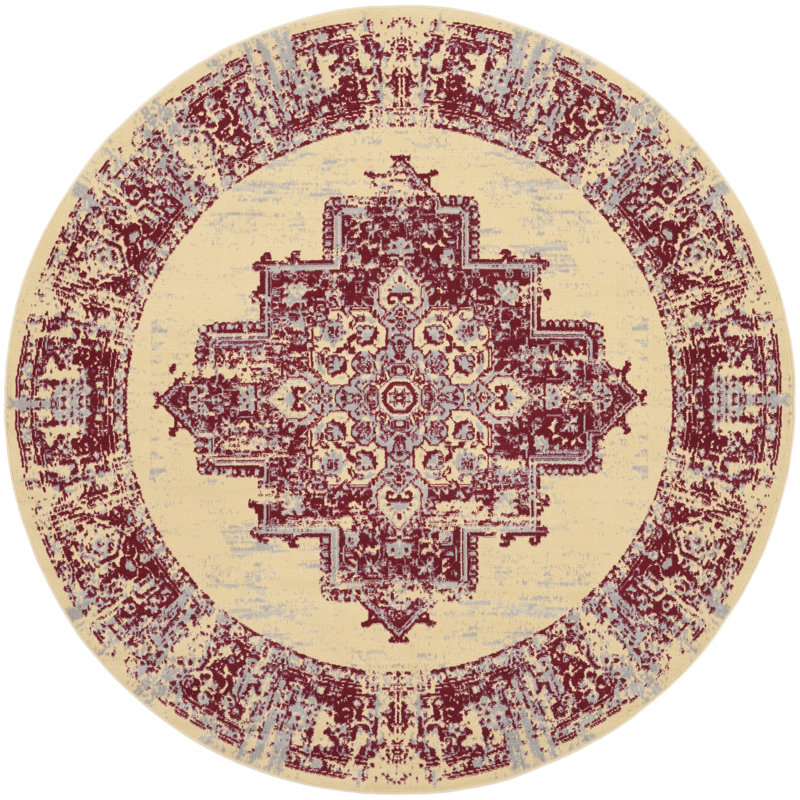 Skender Oriental Indoor Rug, Round 8'