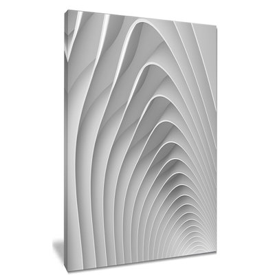 " Fractal Bulgy White 3D Waves " by Designart