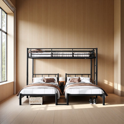 Twin over Twin  Twin Bunk Beds for 3, Twin XL over Twin  Twin Bunk Bed Metal Triple Bunk Bed