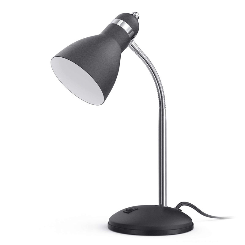Metal table lamp with adjustable gooseneck, Sandy Black