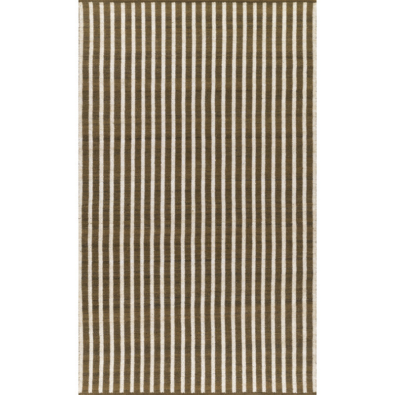 Momeni Caicos Hand Woven PET Striped Brown Indoor Outdoor Rug 2'3" X 8' Runner, Runner 2'3" x 8'