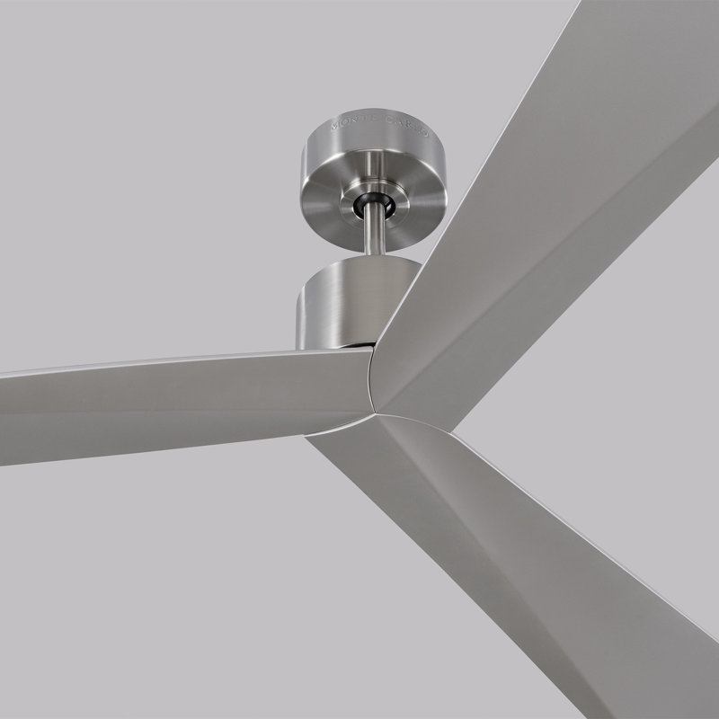 Ventilateur de plafond 3 pales avec télécommande Mirage, Acier brossé / argenté, 60"