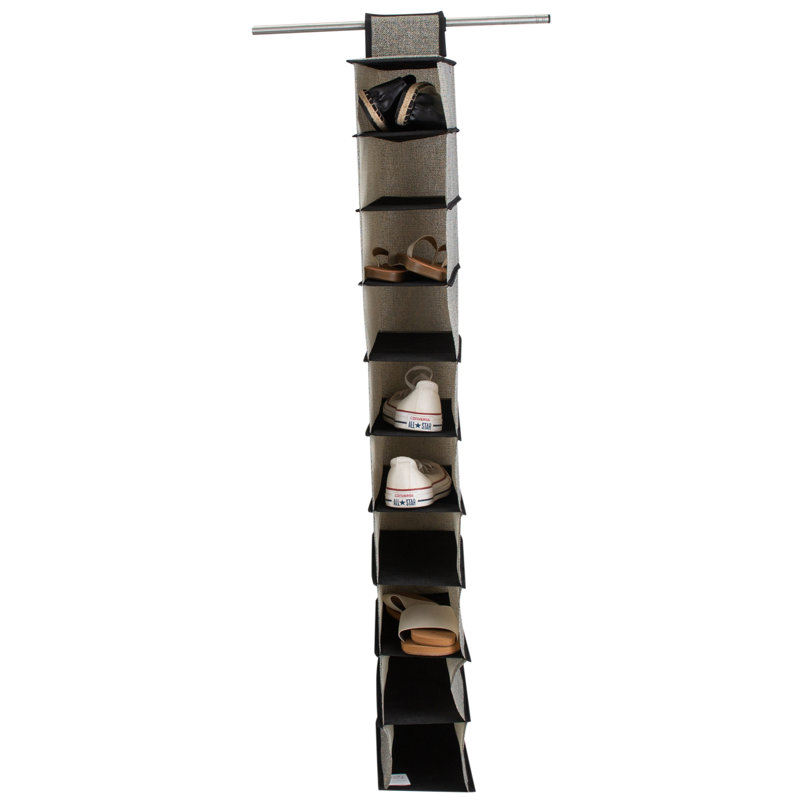 Rangement à chaussures en tissu 10 paires, Noir