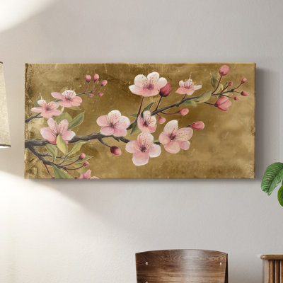 Branche de fleurs II - Toile tendue avec châssis - Prêt à accrocher