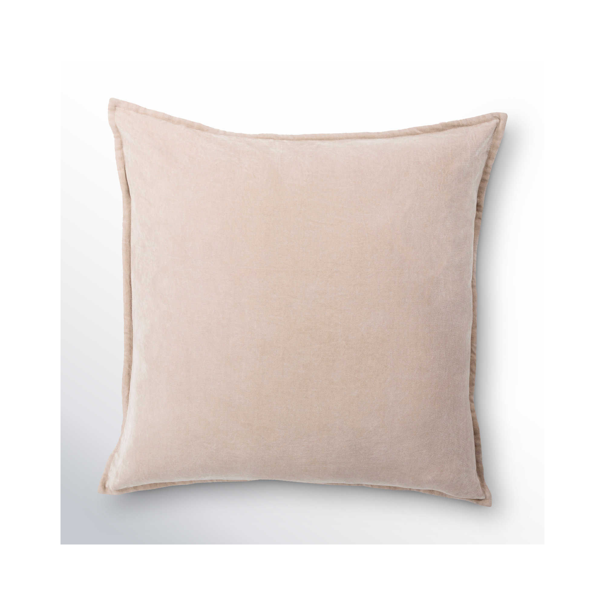 Edgar 100% Cotton Throw Pillow, Taupe, 18"H x 18"W, Down
