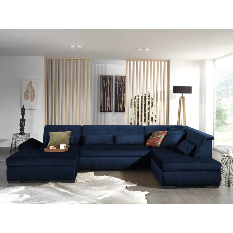 Vermont 7 Seater Large Corner Sofa, Right Hand Facing, Night Blue