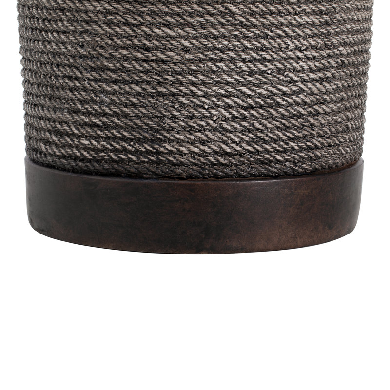 Weston Outdoor Simulated Braided Cord MGO Side Table with Vintage Trim