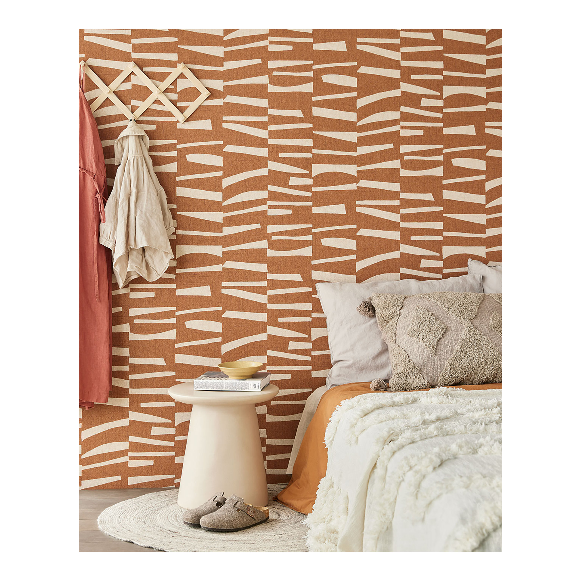 Delaware Geometric Wallpaper, Rust