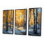«Autumn Birch Trees Forest Path Panorama I», ensemble d'art mural forêt-107200314-107200322