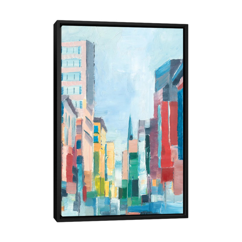 Reproduction d’art, "Uptown Contemporary I" par Ethan Harper, Toile avec cadre noir, H 26 po x l 18 po x P 1,5 po