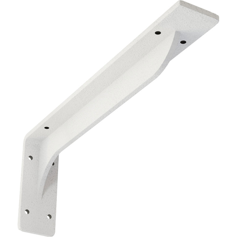 Support en acier Embrey, H 5,25 po x l 2 po x P 14 po, Blanc martelé