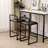 Counter Height PU Leather Upholstered Barstools with Footrest(Set of 2)-1690618117