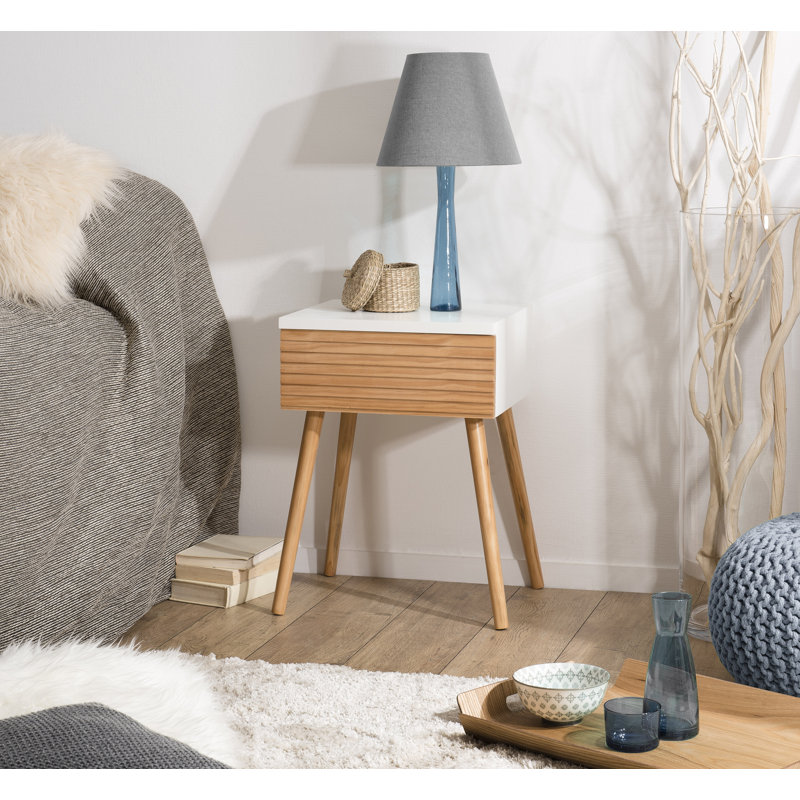 Theo 40cm W Solid + Manufactured Wood Bedside Table