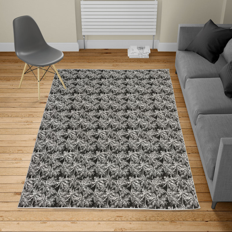 Tapis gris anthracite / blanc, Rectangle 10 pi x 15 pi