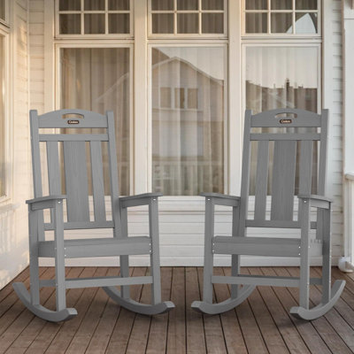 Outdoor Rocking Chairs Weather-Resistant HDPE Rocking Adirondack Chairs by Rosecliff Heights