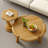 Creative round flowers solid wood coffee table