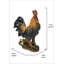 Statue de jardin grand coq sur un tonneau en bois