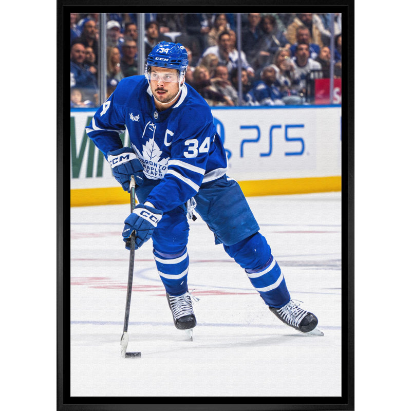 Auston Matthews 20 po x 29 po, toile non signée Maple Leafs Action-V