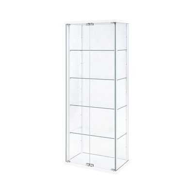 24.15" W Transitional Curio Cabinet, White