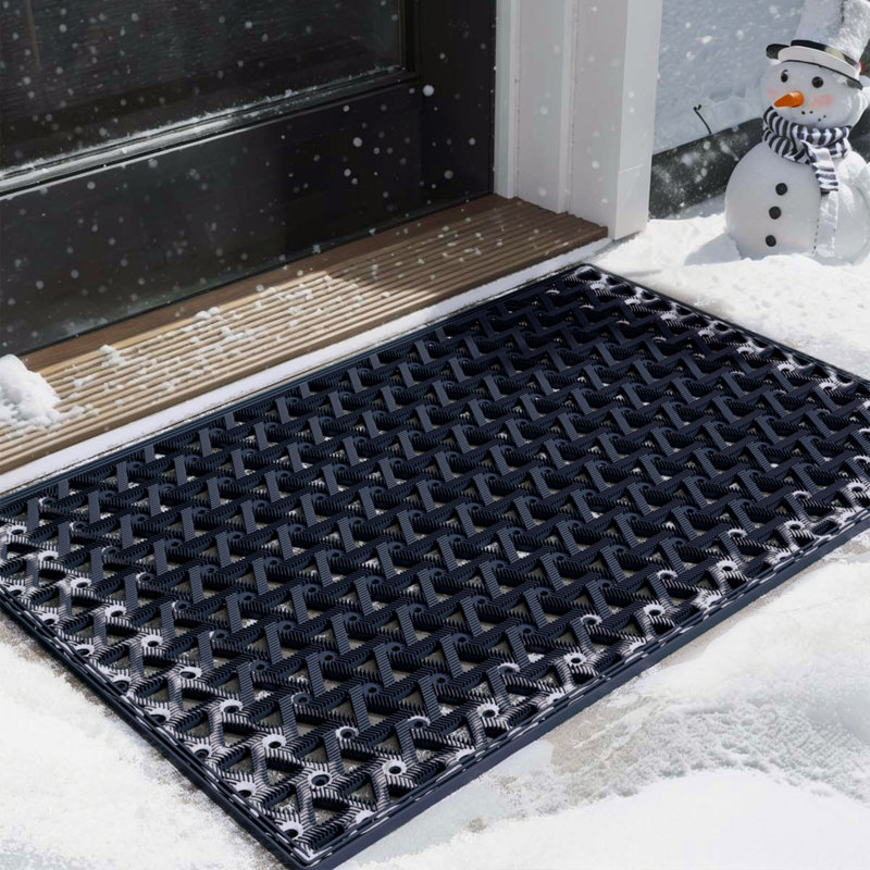 Paillasson antidérapant pour l'extérieur, L 24 po x L 36 po , Bleu