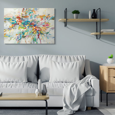 Exciting Tropical Shapes Abstraction Blue Red Pop by Lisa Ridgers - Graphic Art