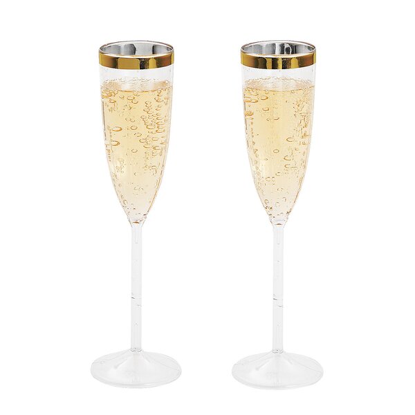 Rose Gold Plastic Champagne Flutes Disposable - Rose Gold Glitter with a  Rose Gold Rim - [1 Box of 36 ] 6.5 Oz - Elegant Stylish Mimosa Glasses  Perfect for Weddings Bachelorette Party, Catered Events 